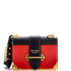 Prada Small Cahier Chain Crossbody Bag City Calf and Saffiano